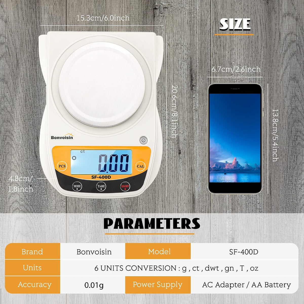 Digital Lab Scale 600g x 0.01g Precision Electronic Scale LCD Display Analytical Balance Jewelry Scale Scientific Scale 0.01g Accuracy