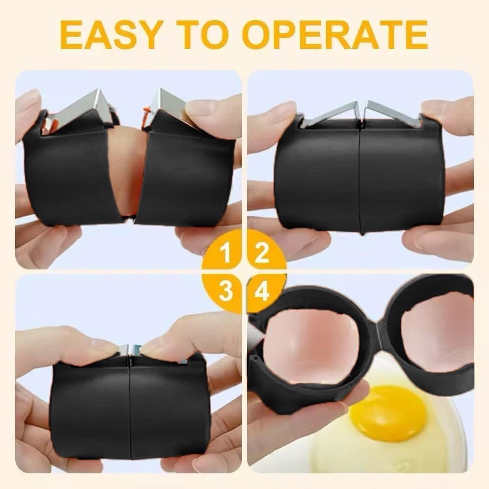 Egg Cracker Tool for Raw Eggs, Egg Shell Opener with Stainless Steel Cutter, Clean Cut Kitchen Gadget for Cooking, Baking & Meal Prep