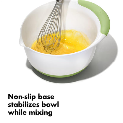 Good Grips 3-Piece Plastic Mixing Bowl Set- Blue, Gray, Jade