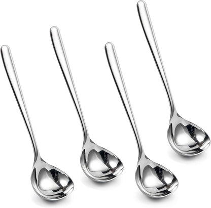 8-Inch Gravy Ladle SUS304 Stainless Steel Serving Ladle, Set of 4
