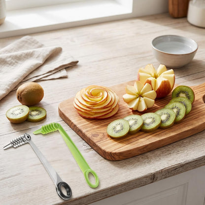2 Pack Spiral Cutter Knives for Potato Vegetable Spiralizer Plastic Stainless Steel Spiral Knife Manual spiral Cutter for Kitchen Accessories Fruits Carrots Cucumbers Tools Home