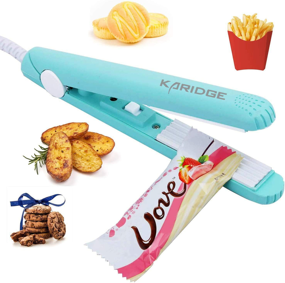 chip Bag Sealer Mini, Handheld Heat Sealer for Chip Bags and Mylar Bags, Portable Bag Resealer for Food Storage - Black