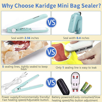 chip Bag Sealer Mini, Handheld Heat Sealer for Chip Bags and Mylar Bags, Portable Bag Resealer for Food Storage - Black