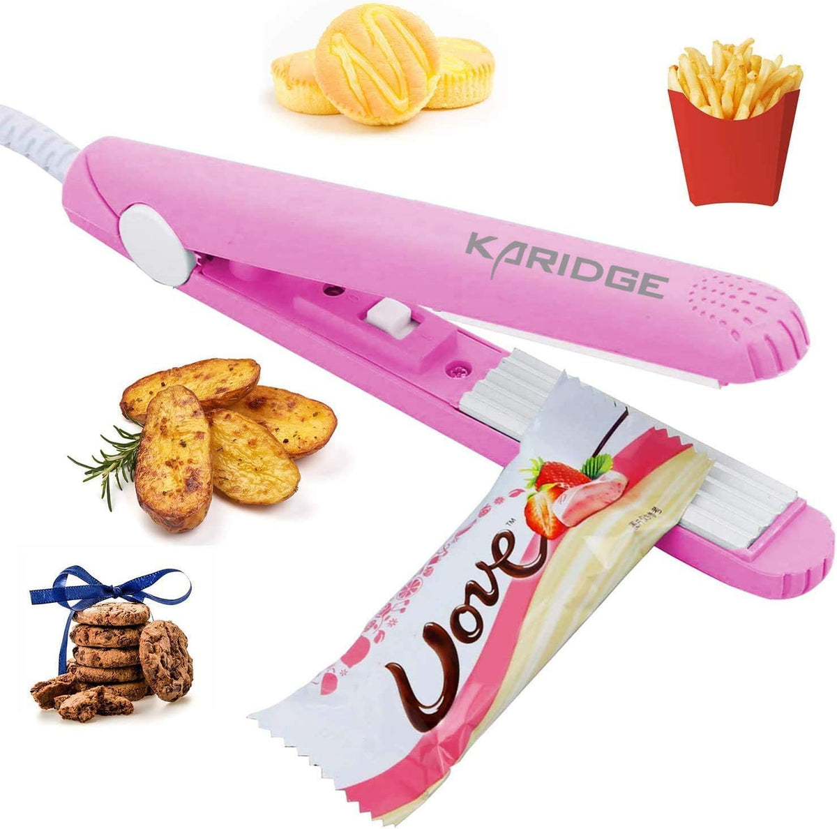 chip Bag Sealer Mini, Handheld Heat Sealer for Chip Bags and Mylar Bags, Portable Bag Resealer for Food Storage - Black