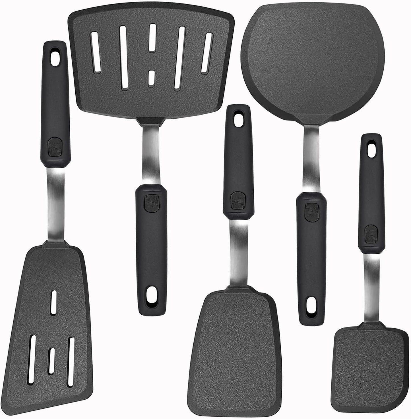 Mixed 5 Piece Silicone Spatula Set for Nonstick Cookware | Heat resistant, Kitchen Cooking Utensils Set, Flexible Stainless Steel Core, Full Silicone, Dishwasher Safe