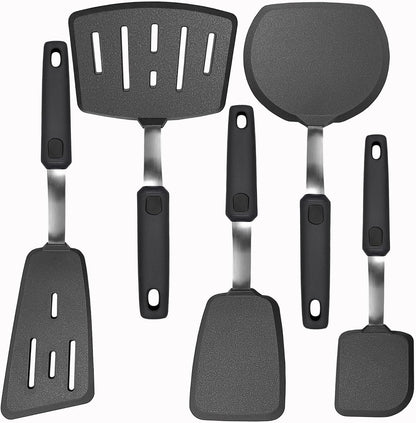 Mixed 5 Piece Silicone Spatula Set for Nonstick Cookware | Heat resistant, Kitchen Cooking Utensils Set, Flexible Stainless Steel Core, Full Silicone, Dishwasher Safe
