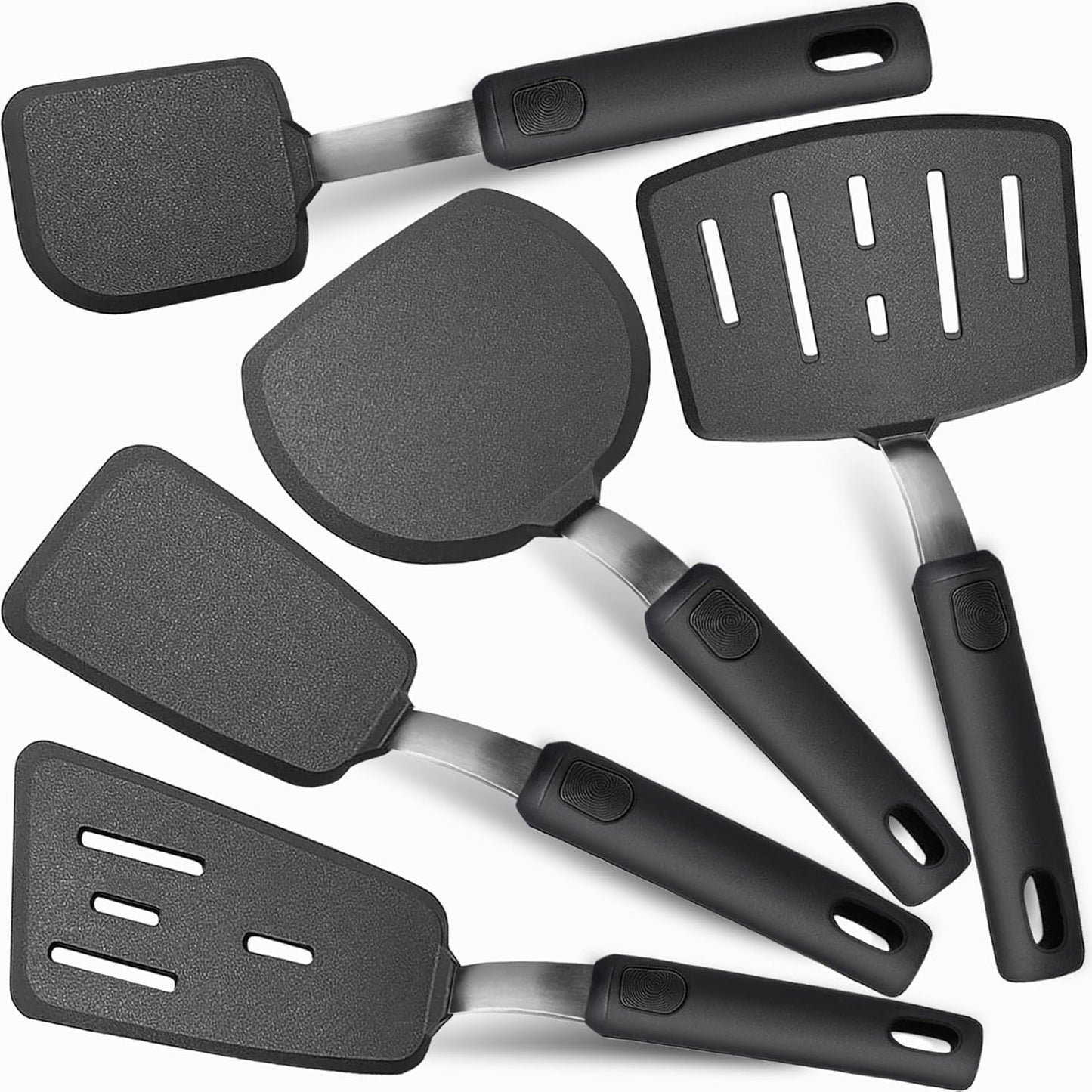 Mixed 5 Piece Silicone Spatula Set for Nonstick Cookware | Heat resistant, Kitchen Cooking Utensils Set, Flexible Stainless Steel Core, Full Silicone, Dishwasher Safe