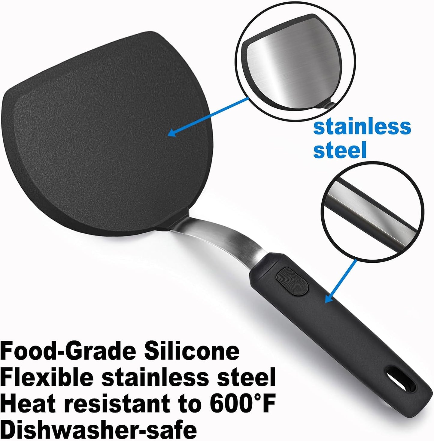Mixed 5 Piece Silicone Spatula Set for Nonstick Cookware | Heat resistant, Kitchen Cooking Utensils Set, Flexible Stainless Steel Core, Full Silicone, Dishwasher Safe
