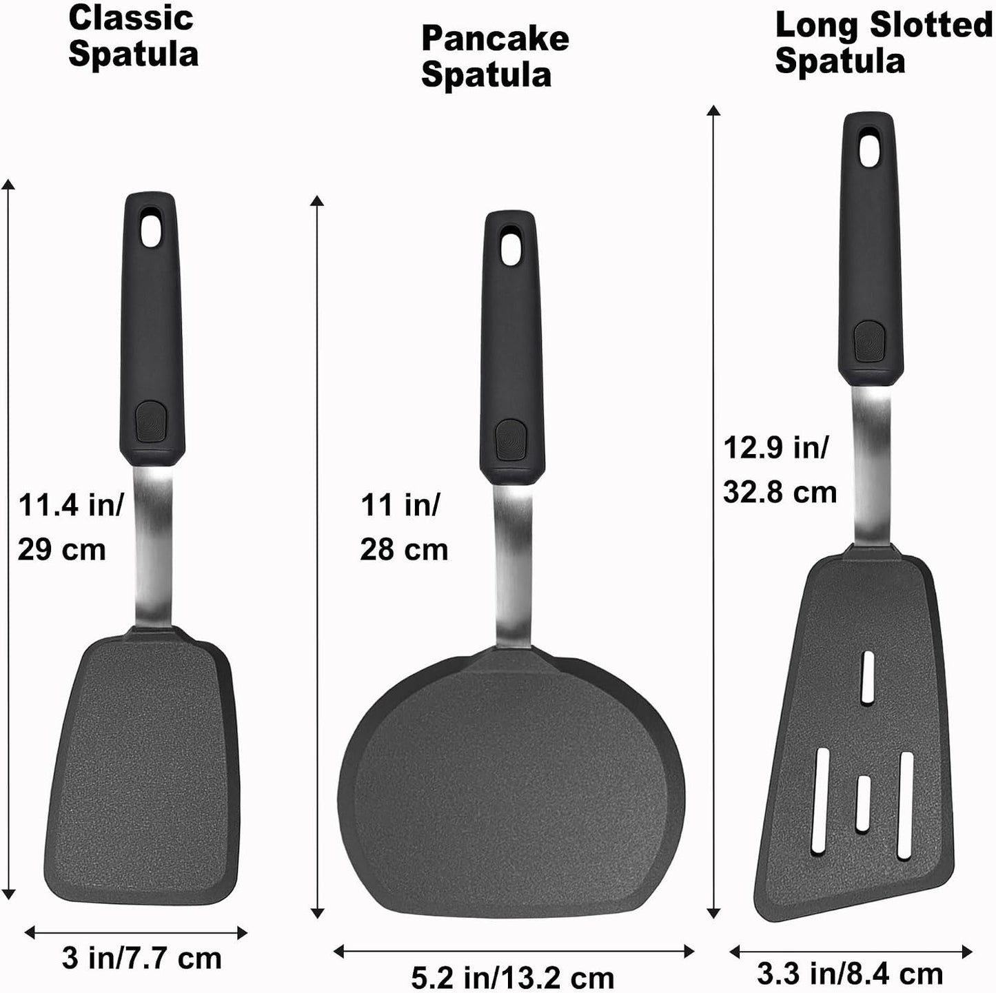 Mixed 5 Piece Silicone Spatula Set for Nonstick Cookware | Heat resistant, Kitchen Cooking Utensils Set, Flexible Stainless Steel Core, Full Silicone, Dishwasher Safe