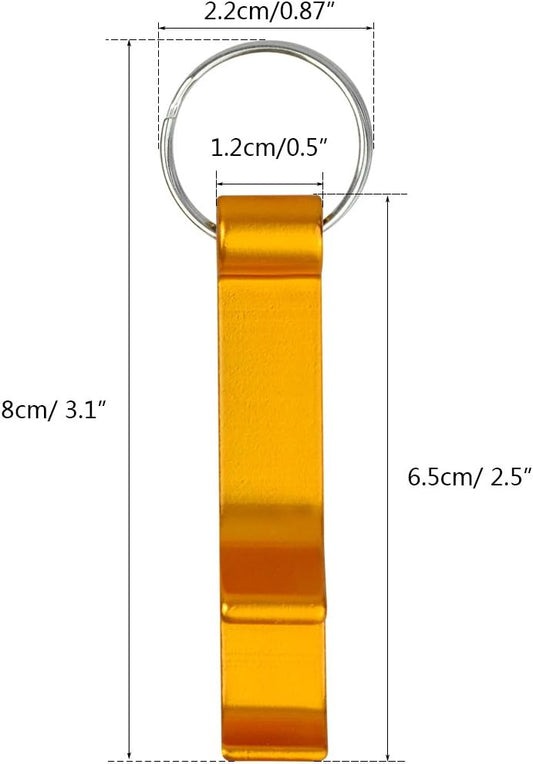 16 pcs 8 Colored Metal Bottle Opener, Split Key Ring Chain Keychain Bulk Aluminum Pocket Claw Bar Soda Beverage Beer Bottle Opener