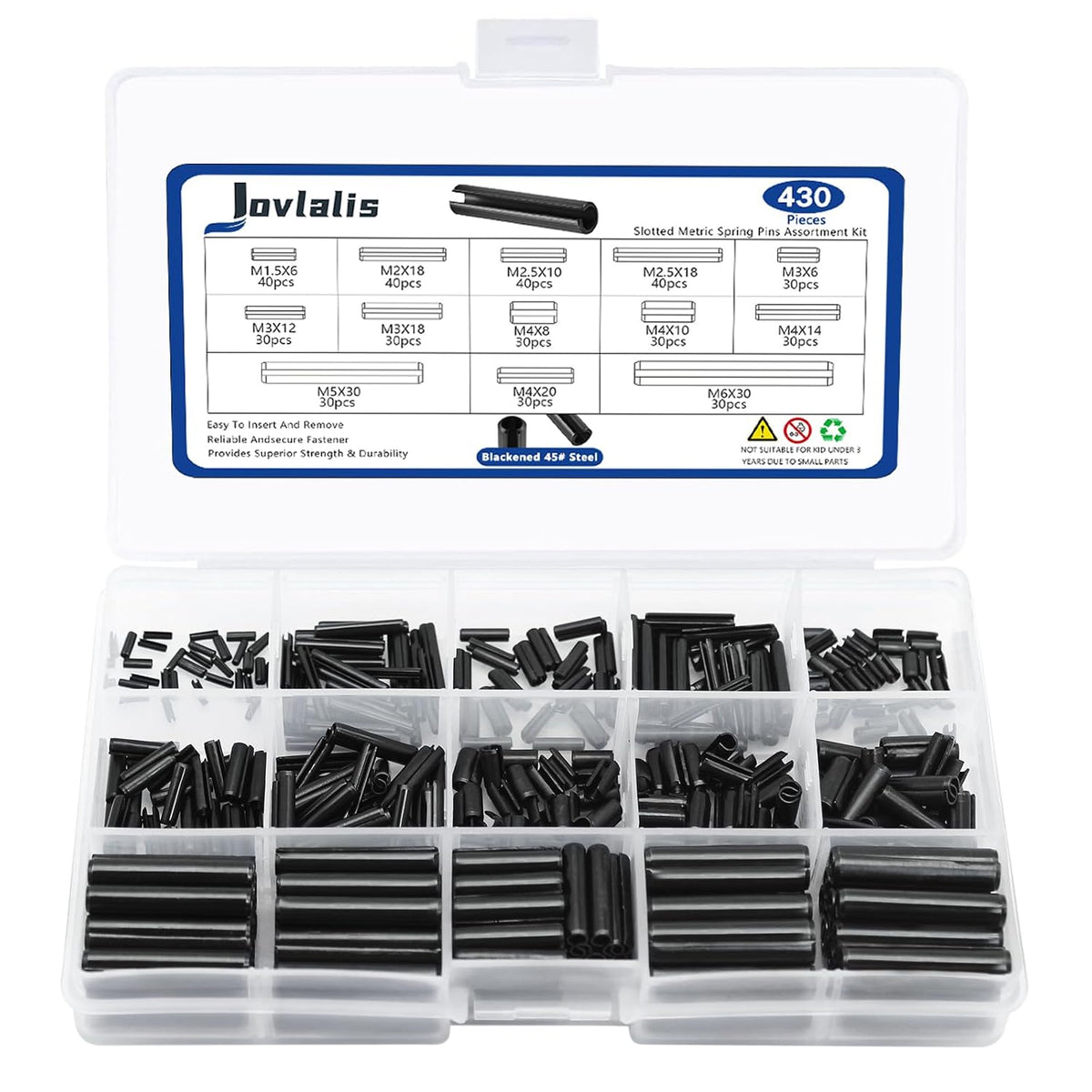 SAE Roll Pin Set, Roll pin Assortment, Slotted Spring Pins