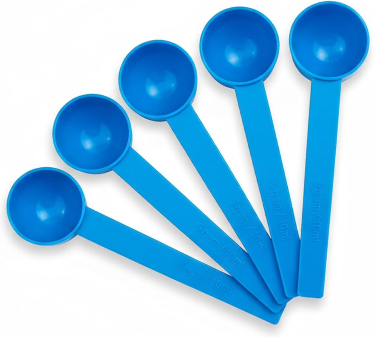 5g Plastic Measuring Spoons (10ml) – Pack of 5 mini Scoops for Protein Poweder, Creatine, Coffee, Lab, Baking, Laundry, Canisters, Dry Goods – 1 Teaspoon Measuring Spoons (tsp), Pink