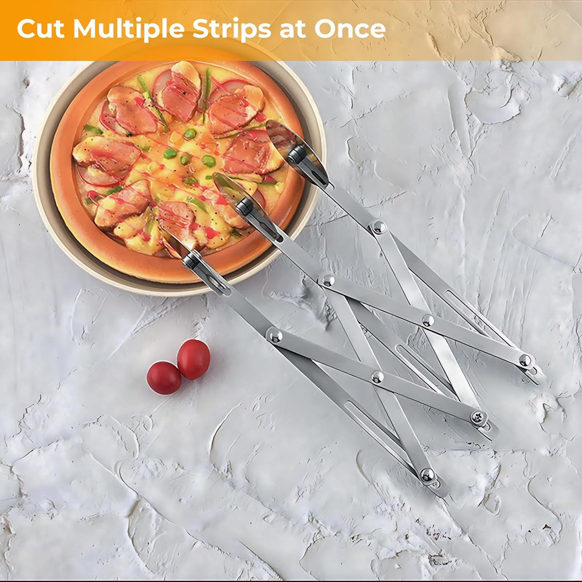5 Wheel Pastry Cutter, Stainless Steel Pizza Slicer, Expandable Dough Cutter, Multi-Round Pastry Knife, Baking Cutter Roller Cookie Ravioli Cutter Wheel Divider
