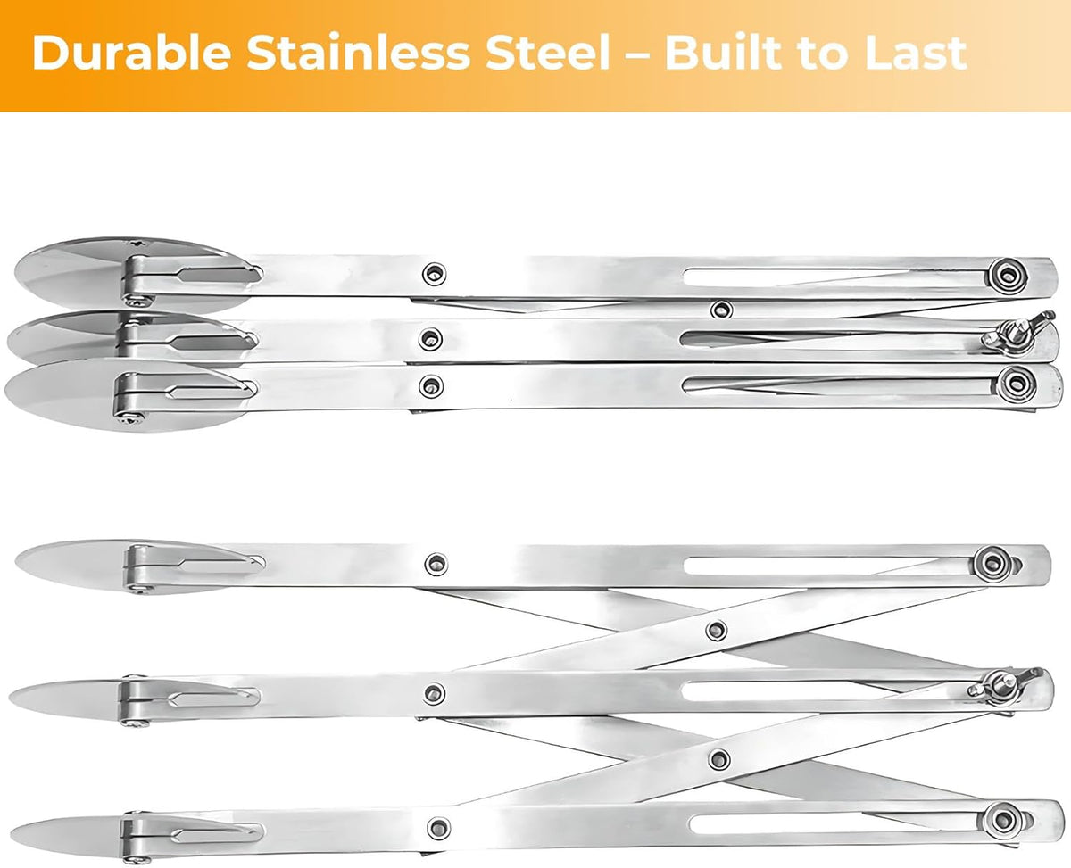 5 Wheel Pastry Cutter, Stainless Steel Pizza Slicer, Expandable Dough Cutter, Multi-Round Pastry Knife, Baking Cutter Roller Cookie Ravioli Cutter Wheel Divider