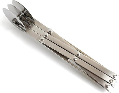 5 Wheel Pastry Cutter, Stainless Steel Pizza Slicer, Expandable Dough Cutter, Multi-Round Pastry Knife, Baking Cutter Roller Cookie Ravioli Cutter Wheel Divider