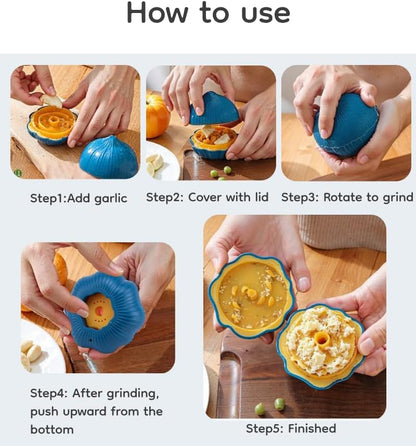 Garlic Peeler & Press Kit with Silicone Garlic Roller Tube & Brush, Fast Garlic Skin Remover, Easy Clean Dishwasher Safe Garlic Peeler Tool, Essential Kitchen Gadget for Cooking Prep (White)