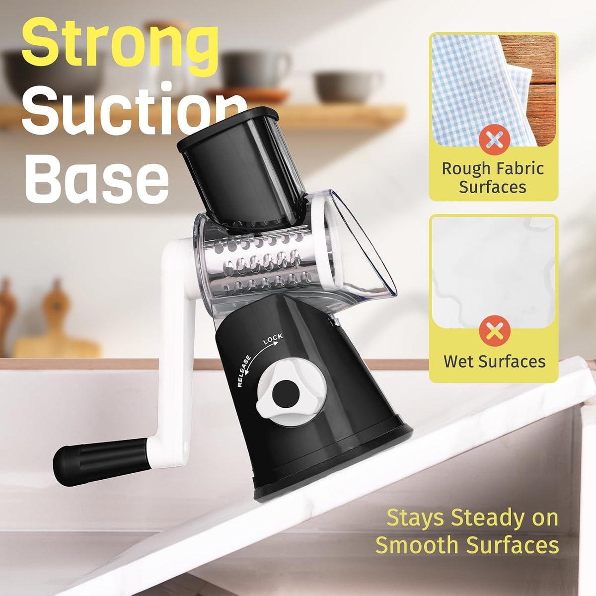 Black Hand Crank Rotary Cheese Grater