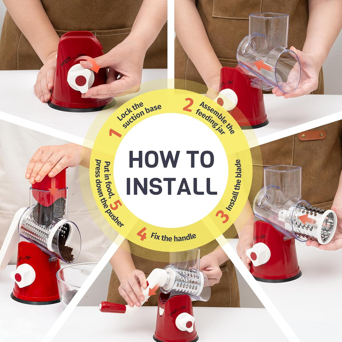 Black Hand Crank Rotary Cheese Grater