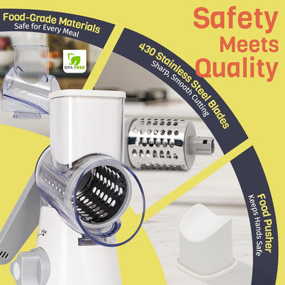 Black Hand Crank Rotary Cheese Grater