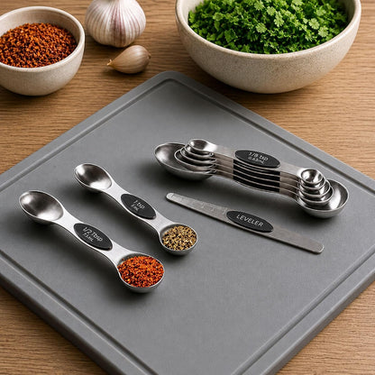 Stainless Steel Assorted Measuring Spoon Set, 6.7 x 1.6 In