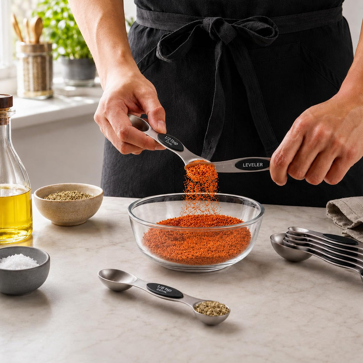 Stainless Steel Assorted Measuring Spoon Set, 6.7 x 1.6 In