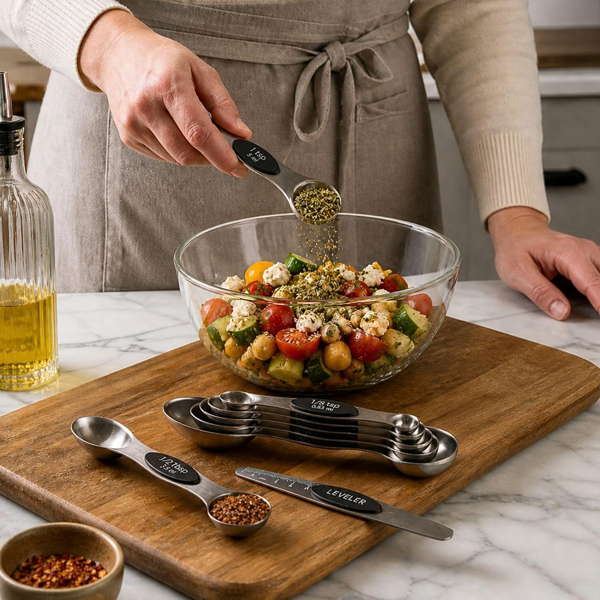 Stainless Steel Assorted Measuring Spoon Set, 6.7 x 1.6 In