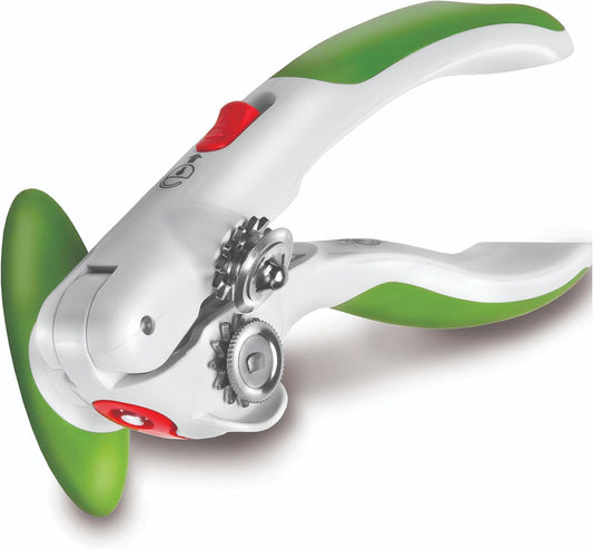 Lock N' Lift Can Opener - Can Opener with Lid Lifter Magnet - Manual Can Opener with Locking Mechanism - Safe and Easy-to-Turn - Stainless Steel – Green