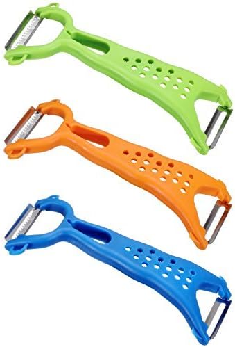 CLAS Vegetable Dual Y Fruit Apple Potato Orange Carrot Veggie Julienne Slicer Sharp Stainless Steel Serrated Blade Peeler Classic Zester Tool 3 Sets Green O