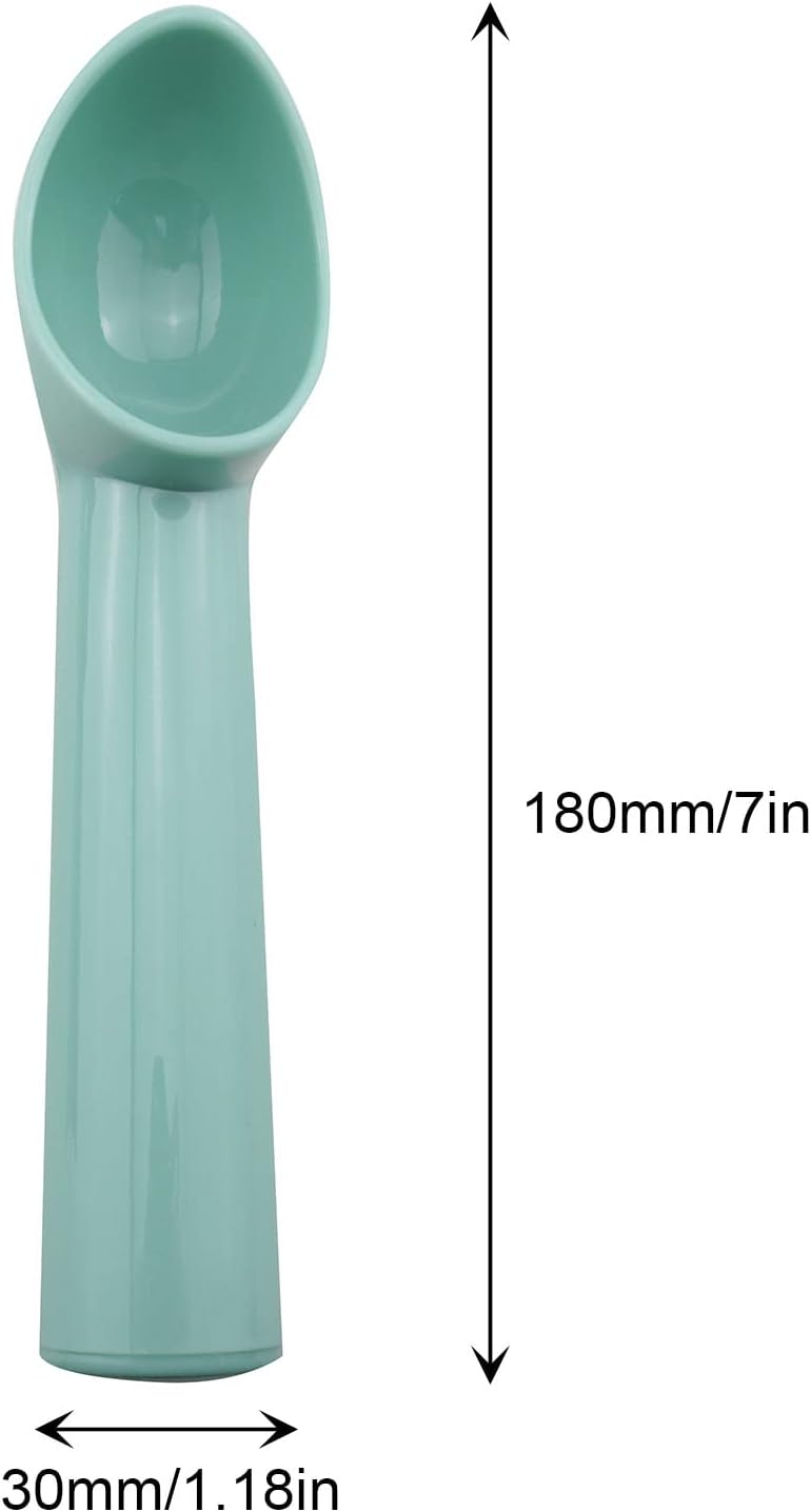 4pcs Plastic Ice Cream Scoop Fruit Spoons Melon Baller Watermelon Scooper Kitchen Accessories 4 Colors (Gray, Rose Pink, Blue, Pink)