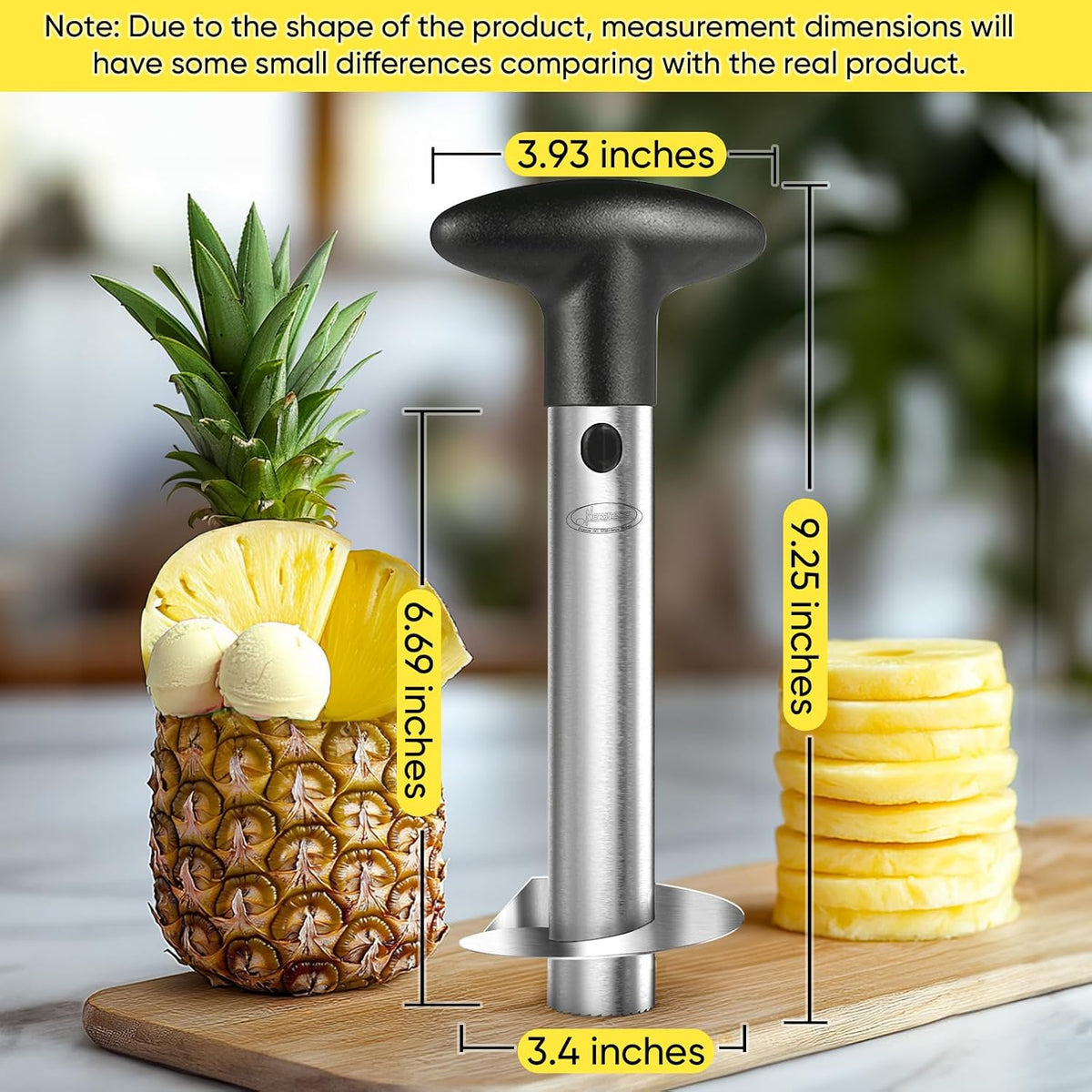 Newness Upgraded Pineapple Corer & Slicer, Reinforced Thick Blade