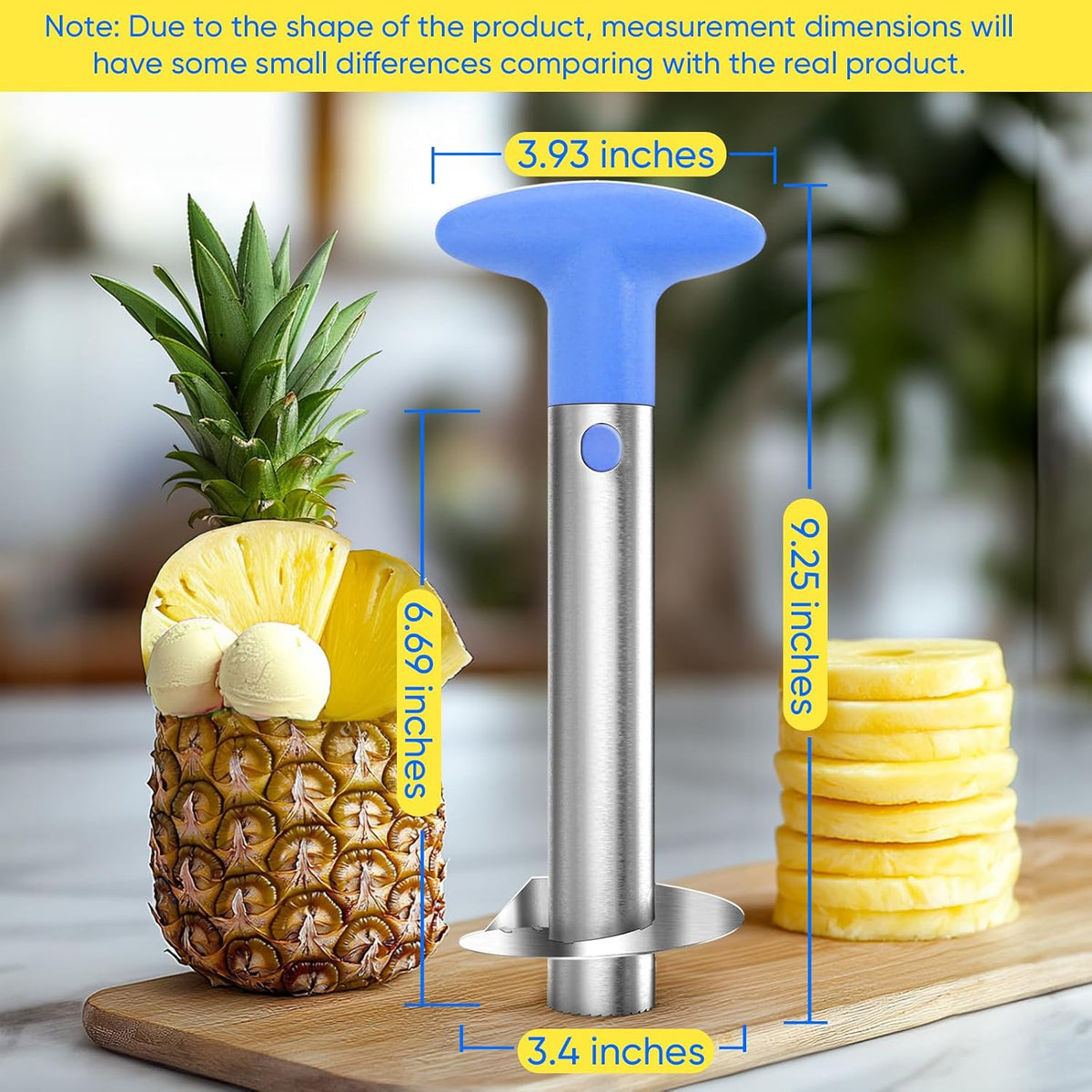 Newness Upgraded Pineapple Corer & Slicer, Reinforced Thick Blade