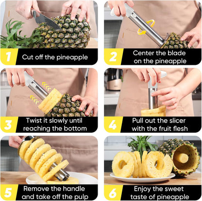 Newness Upgraded Pineapple Corer & Slicer, Reinforced Thick Blade
