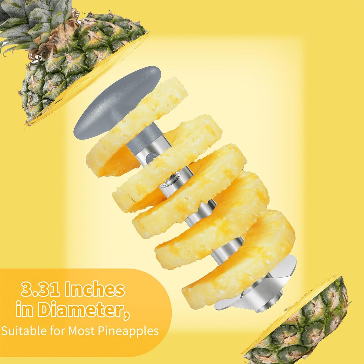 Newness Upgraded Pineapple Corer & Slicer, Reinforced Thick Blade