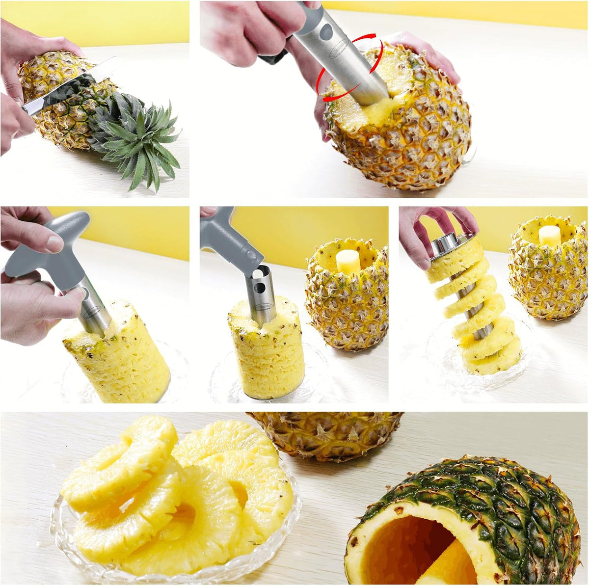 Newness Upgraded Pineapple Corer & Slicer, Reinforced Thick Blade