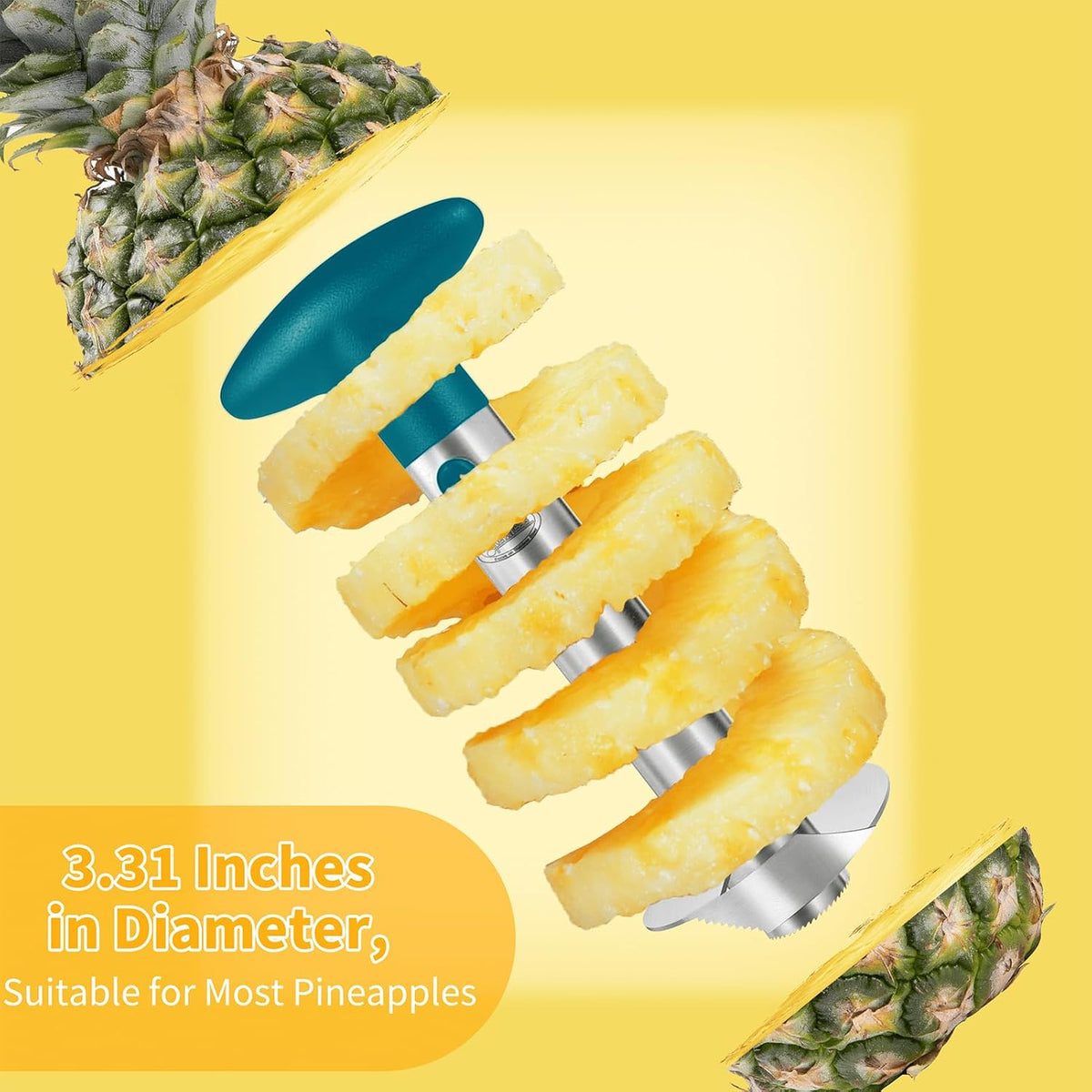 Newness Upgraded Pineapple Corer & Slicer, Reinforced Thick Blade