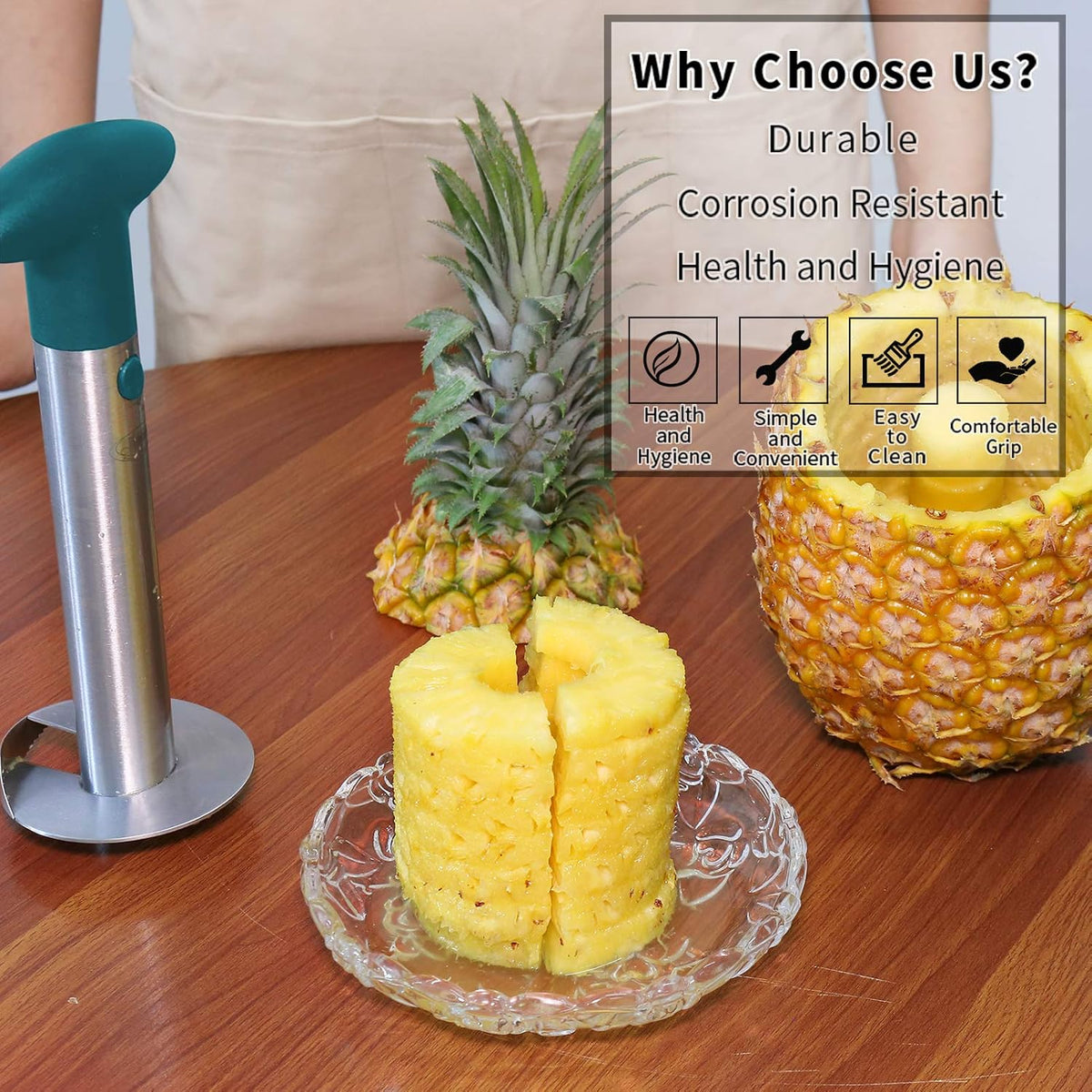Newness Upgraded Pineapple Corer & Slicer, Reinforced Thick Blade