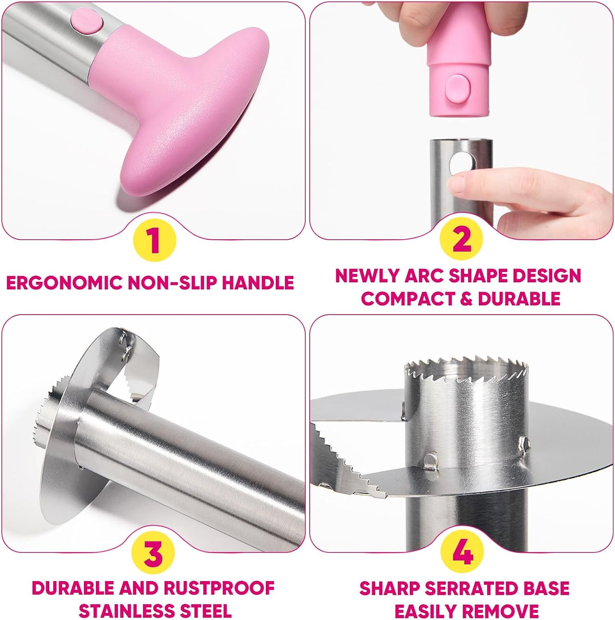 Newness Upgraded Pineapple Corer & Slicer, Reinforced Thick Blade