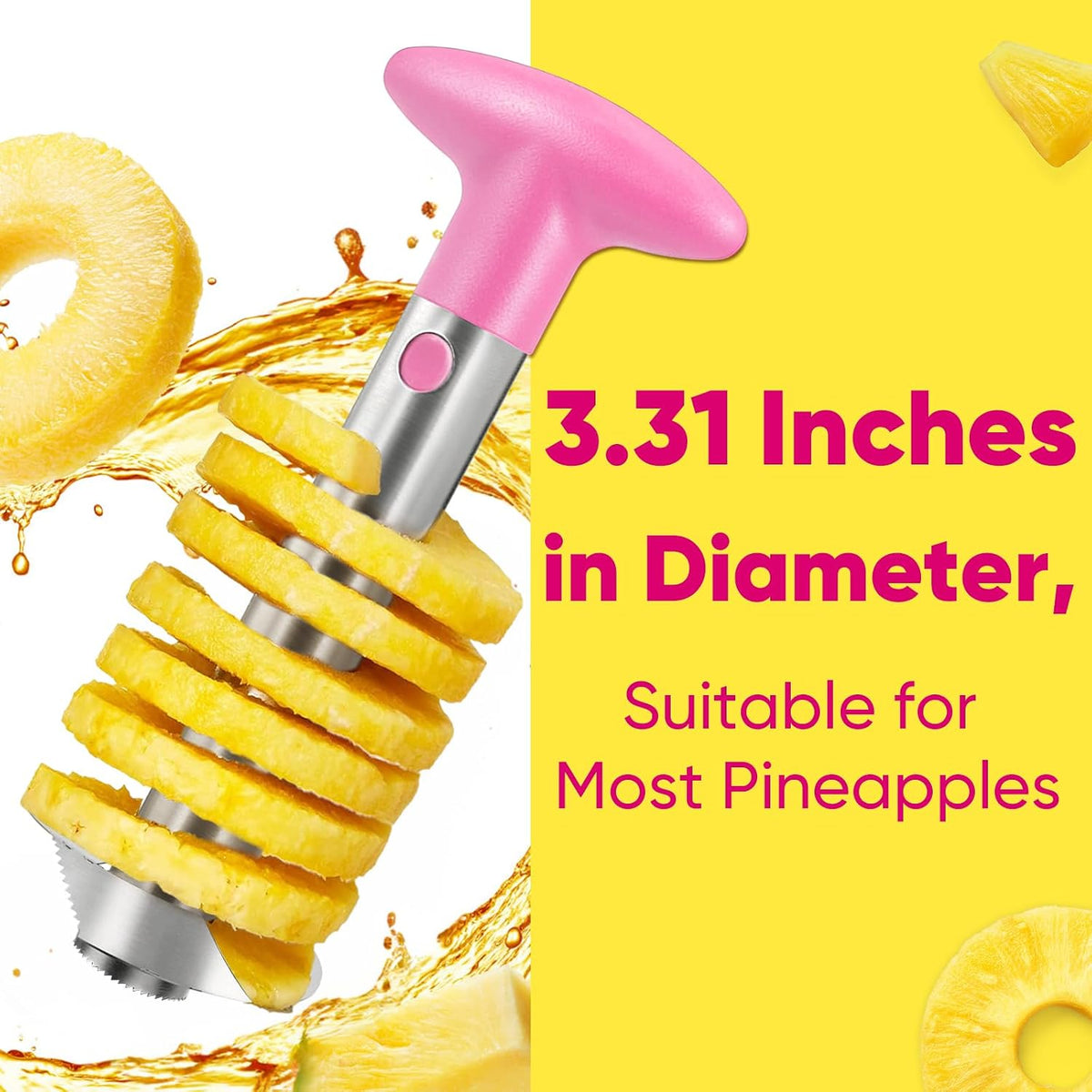 Newness Upgraded Pineapple Corer & Slicer, Reinforced Thick Blade
