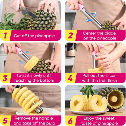 Newness Upgraded Pineapple Corer & Slicer, Reinforced Thick Blade