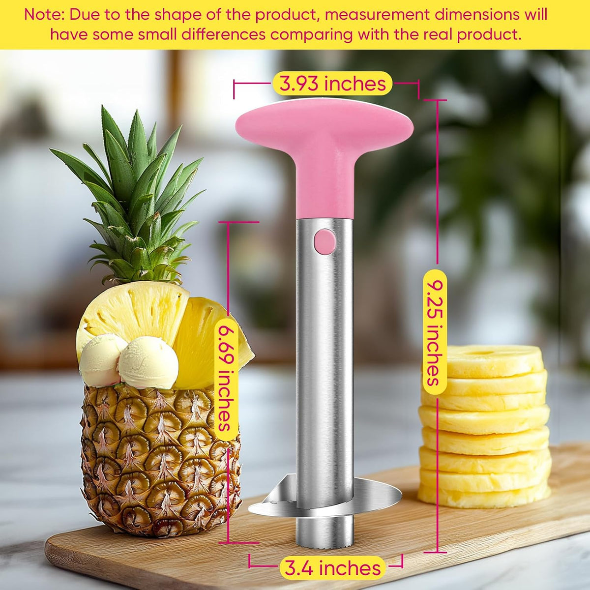 Newness Upgraded Pineapple Corer & Slicer, Reinforced Thick Blade