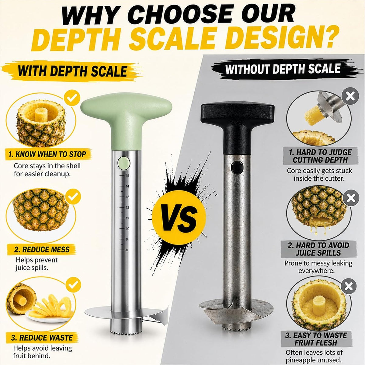Newness Upgraded Pineapple Corer & Slicer, Reinforced Thick Blade