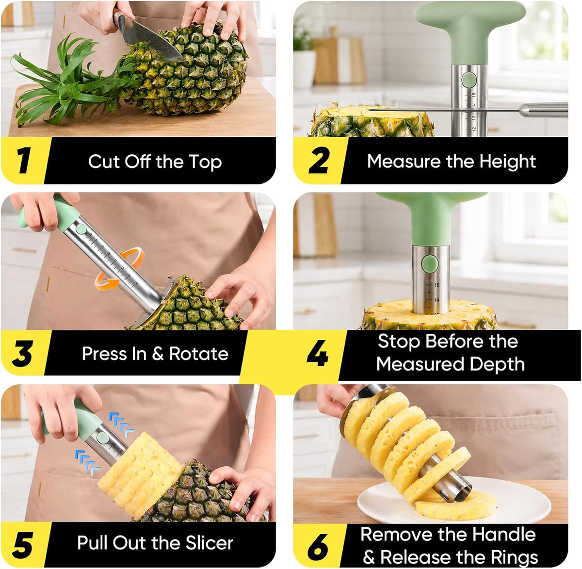 Newness Upgraded Pineapple Corer & Slicer, Reinforced Thick Blade