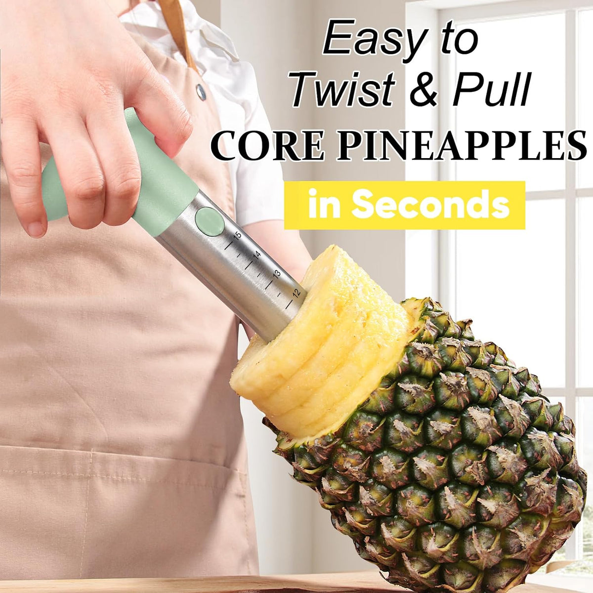 Newness Upgraded Pineapple Corer & Slicer, Reinforced Thick Blade