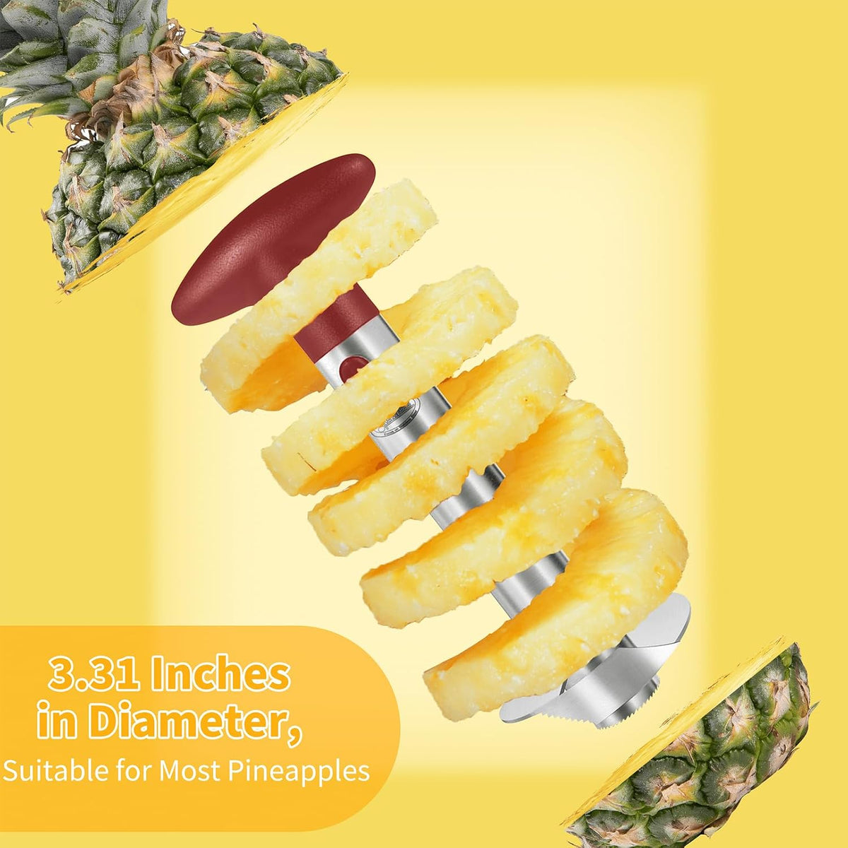 Newness Upgraded Pineapple Corer & Slicer, Reinforced Thick Blade
