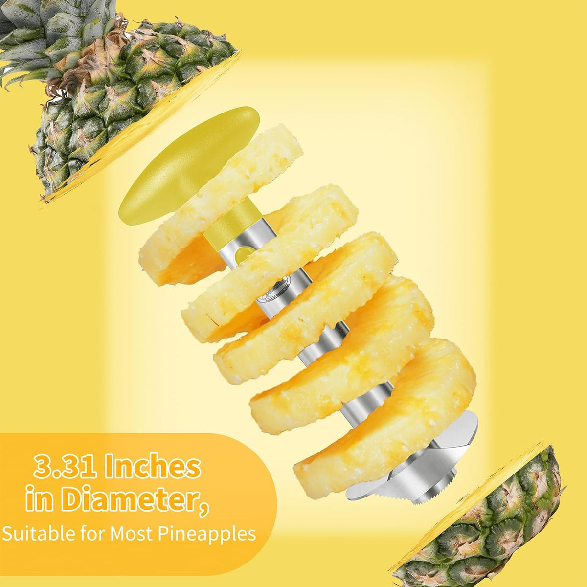 Newness Upgraded Pineapple Corer & Slicer, Reinforced Thick Blade