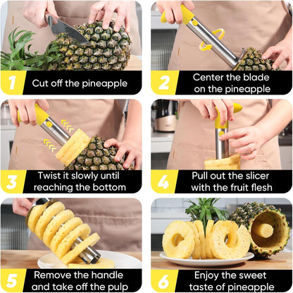 Newness Upgraded Pineapple Corer & Slicer, Reinforced Thick Blade