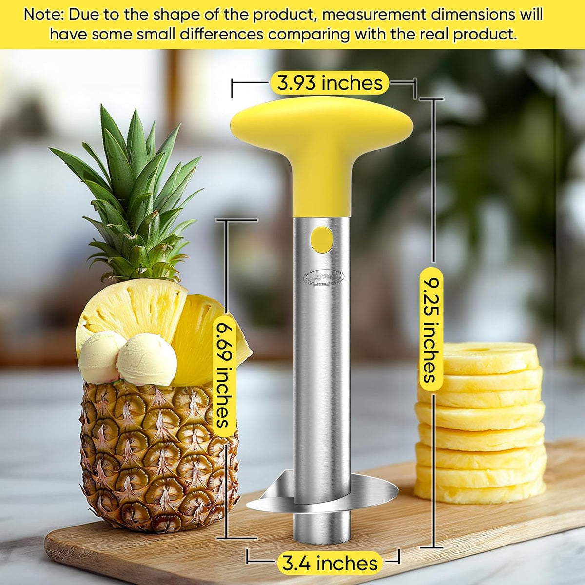 Newness Upgraded Pineapple Corer & Slicer, Reinforced Thick Blade
