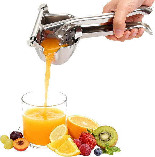 Heavy Duty 304 Stainless Steel Lemon Squeezer, Manual Citrus Juicer Hand Press Juice Extractor, Fruit Presser for Orange, Lime, Grapefruit & Pomegranate