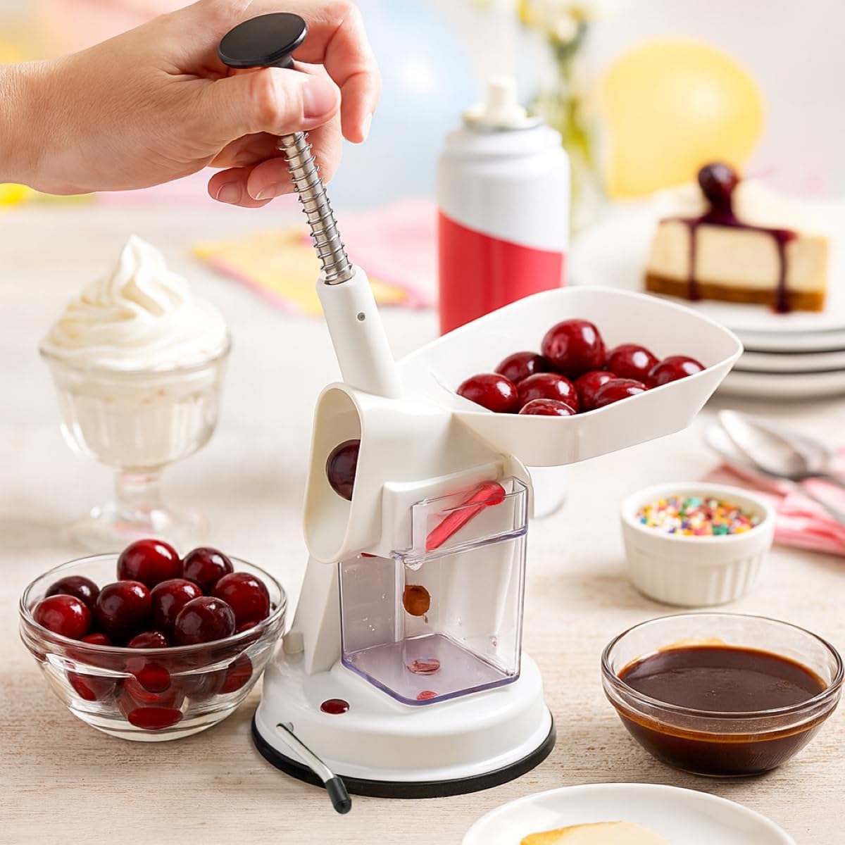 Deluxe Cherry Pitter with Suction Base, BPA Free, 11-Inches x 7.5-Inches x 4.5-Inches