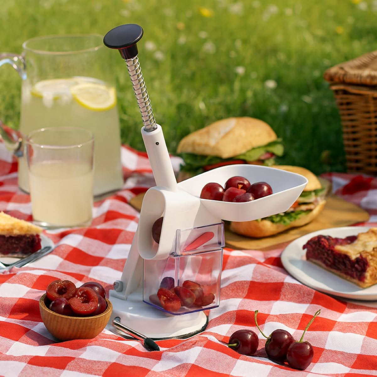 Deluxe Cherry Pitter with Suction Base, BPA Free, 11-Inches x 7.5-Inches x 4.5-Inches